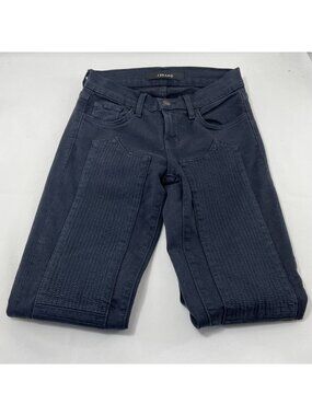 JBrand Skinny Jeans Jegging Women Size 24 Moto Biker Knee Patch Patchwork Quilt